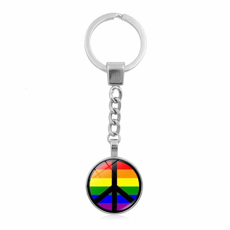 Wholesale Rainbow GayPride Zinc Alloy Keychain